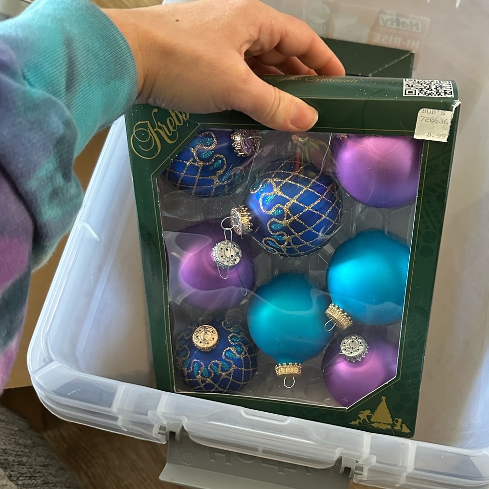 5 boxes of Krebs Christmas ornaments